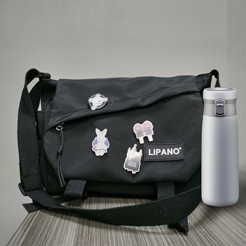 1pc Nylon Handbag Shoulder Bag Large Capacity Messenger Bag, Men's Messenger Bag Student School Bag