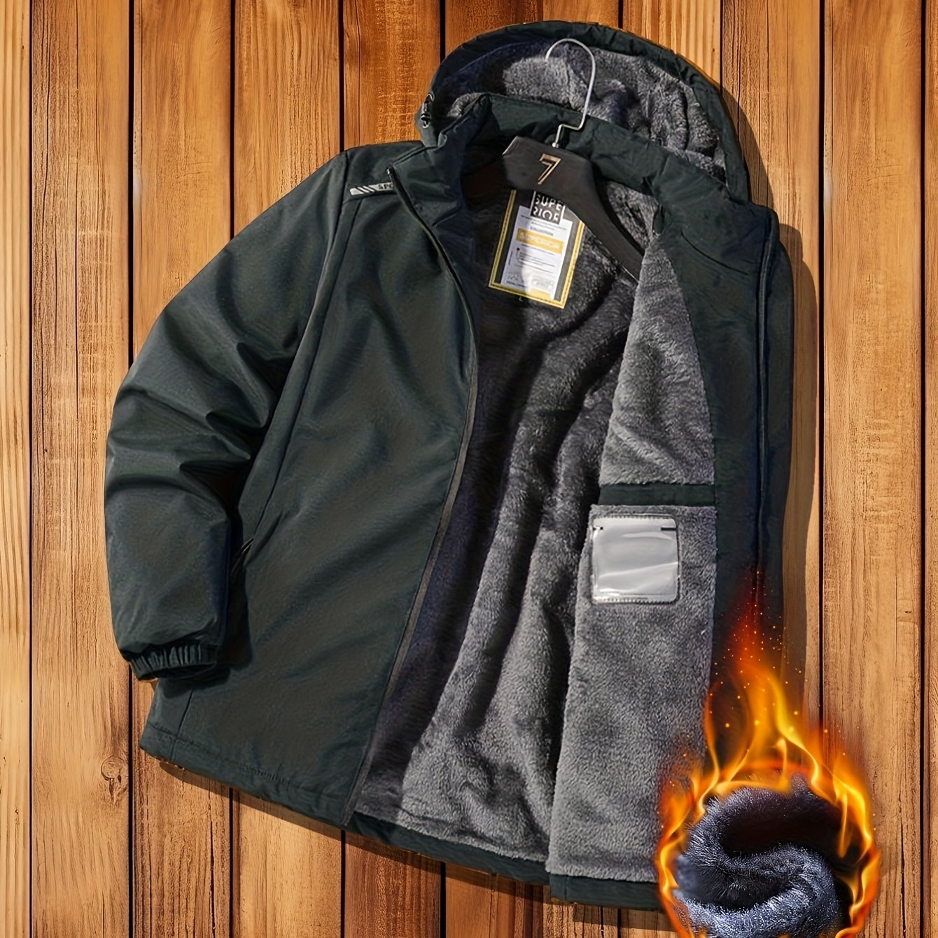 Men'S Fleece Jacket - Full-Zip Hooded Coat with Zippered Pockets, All-Season Lightweight Outerwear for Gym, Hiking, Everyday - - Easy-Care Polyester Jacket for Teens & Adults, Gym Apparel, Sporty Design, Durable Fabric, Activ