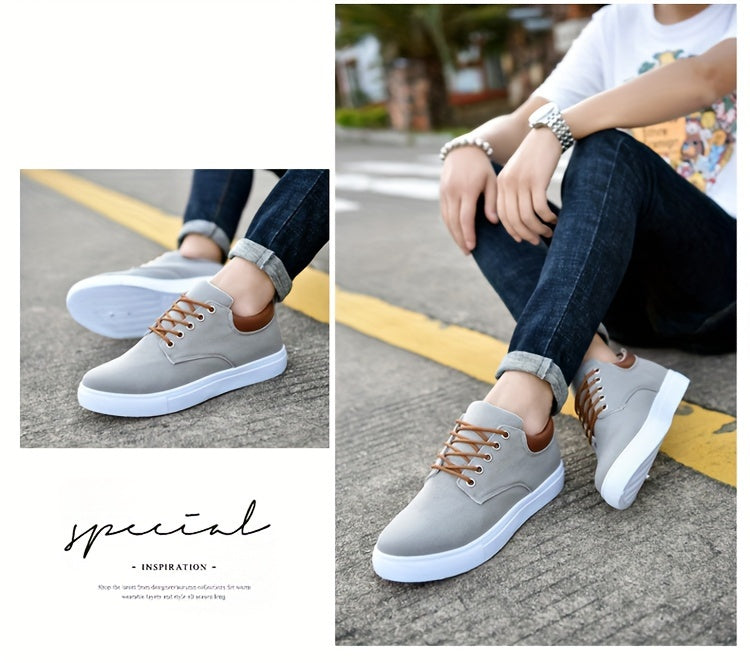Men's Canvas Footwear - Non-Slip, Durable & Comfortable Lace-Up Shoes