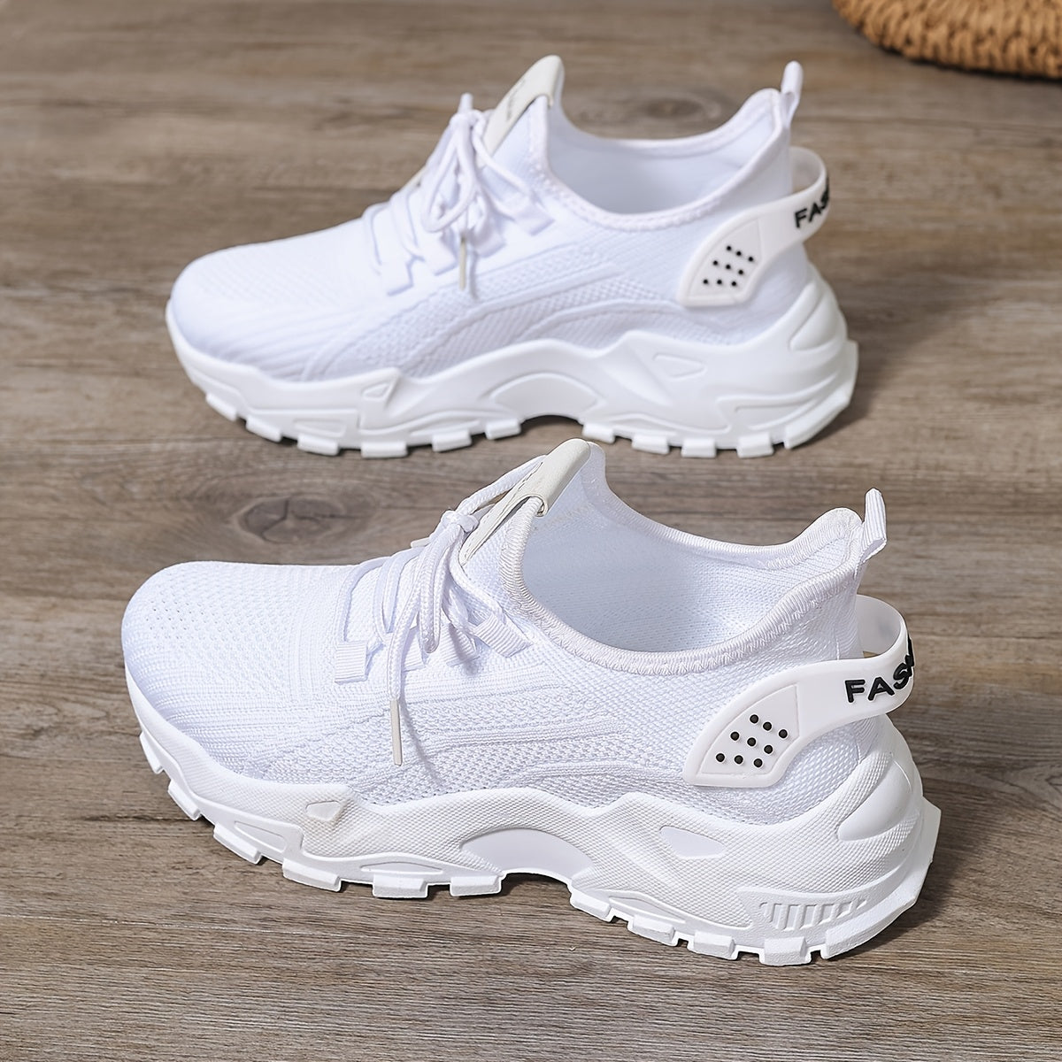 Women'S Breathable Knit Mesh Sneakers - Lightweight Running Shoes with Non-Slip EVA Sole - Comfortable All-Season Casual Walking Footwear, Black & White Options, Low-Top Lace-Up Design, Walking Shoes