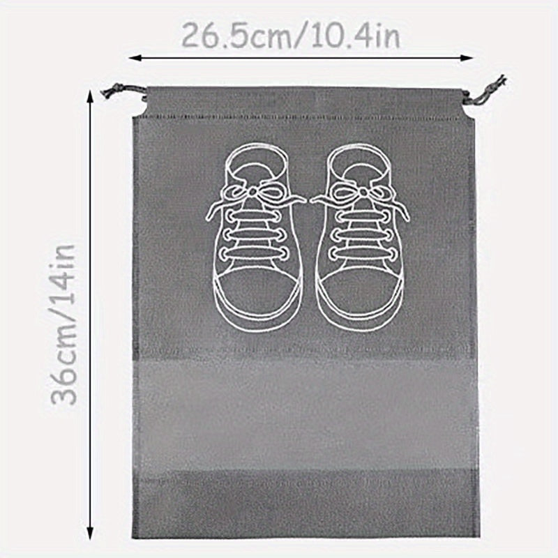1pc Travel Shoe Storage Bag, Durable Non-woven Fabric, Drawstring Closure, Anti Yellowing, Moisture-proof, Perfect For Travel And Cushioning - Keep Shoes Free From Dust