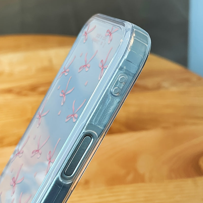 Luxury Original Shockproof Clear Protective Case for Iphone 16/Iphone 16 Pro Max/16 Plus/16 Pro/Iphone 15/Iphone 15 Pro Max/15 Plus/15 Pro with Love Bow Design.