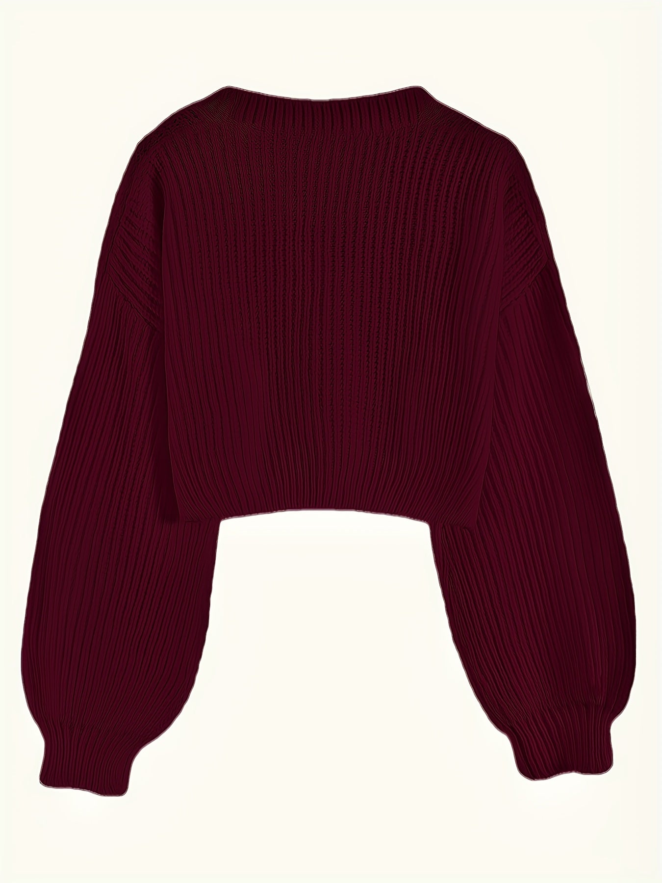 Elegant Drop Shoulder Women's Knit Cardigan with Contrasting Buttons - Long Sleeve, Ribbed Detail, Polyester, Perfect for Fall/Winter