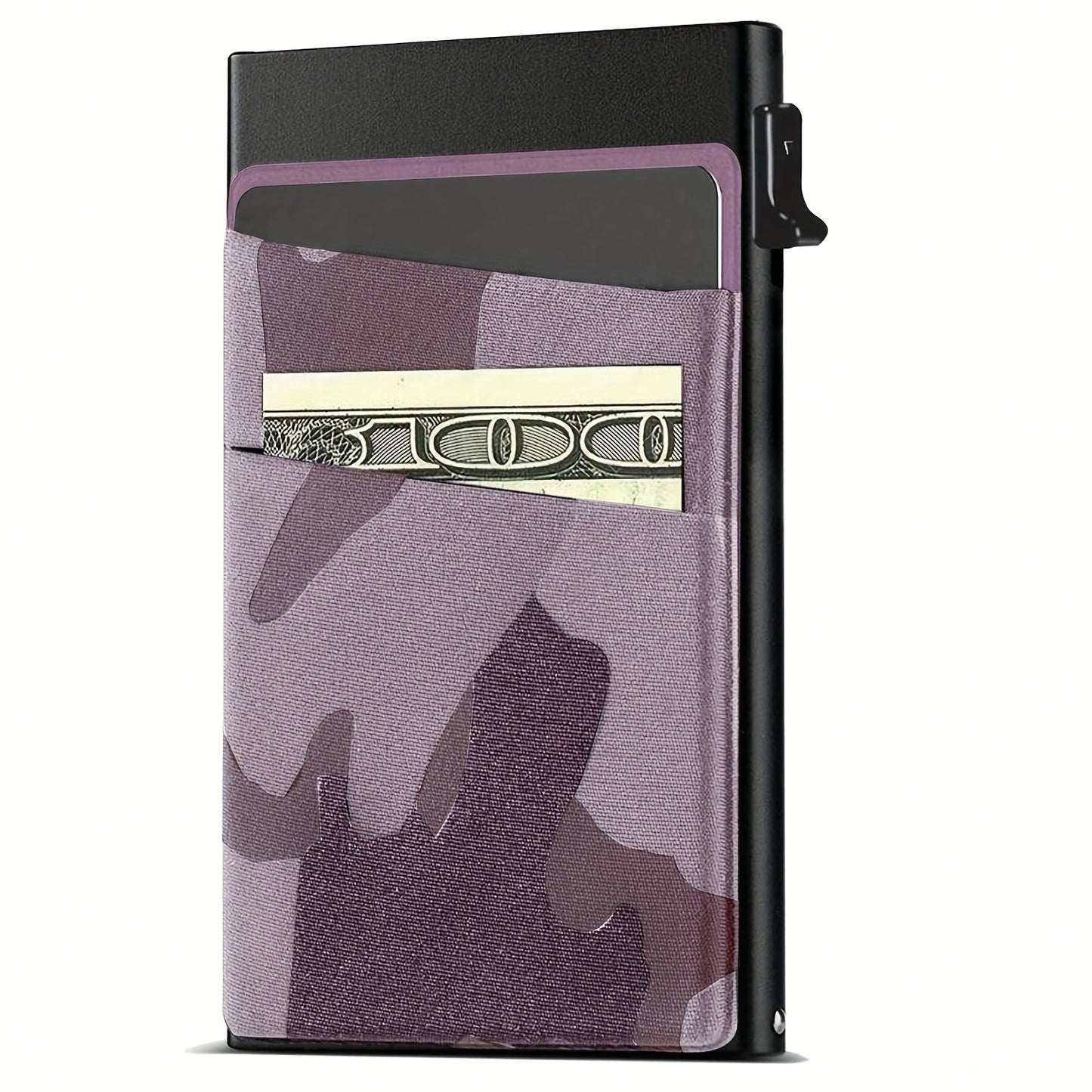 Simple RFID Blocking Aluminum Alloy Credit Card Holder with Money Bag for Men