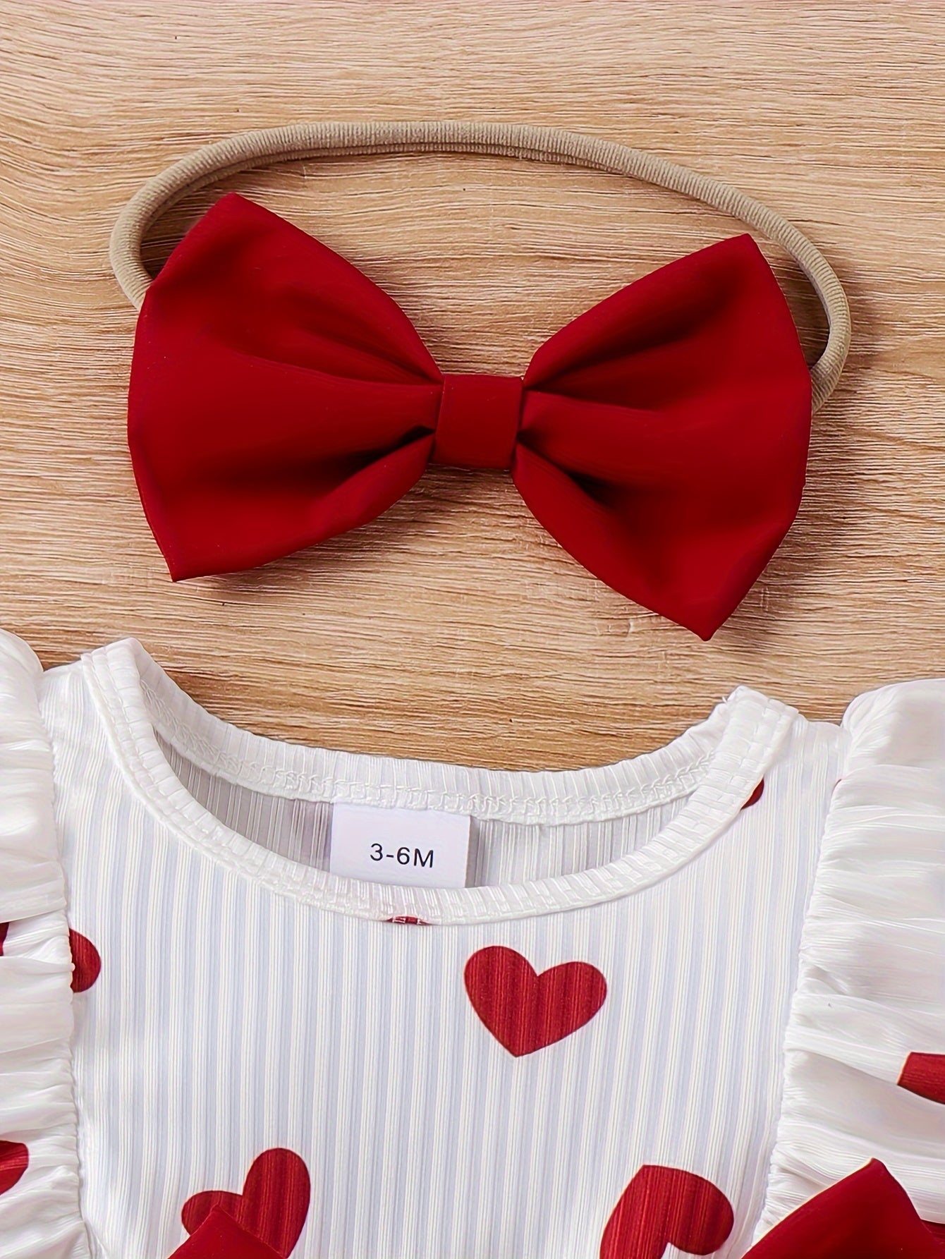Baby Girl կարճաթև Love Print Bow զգեստ P100497