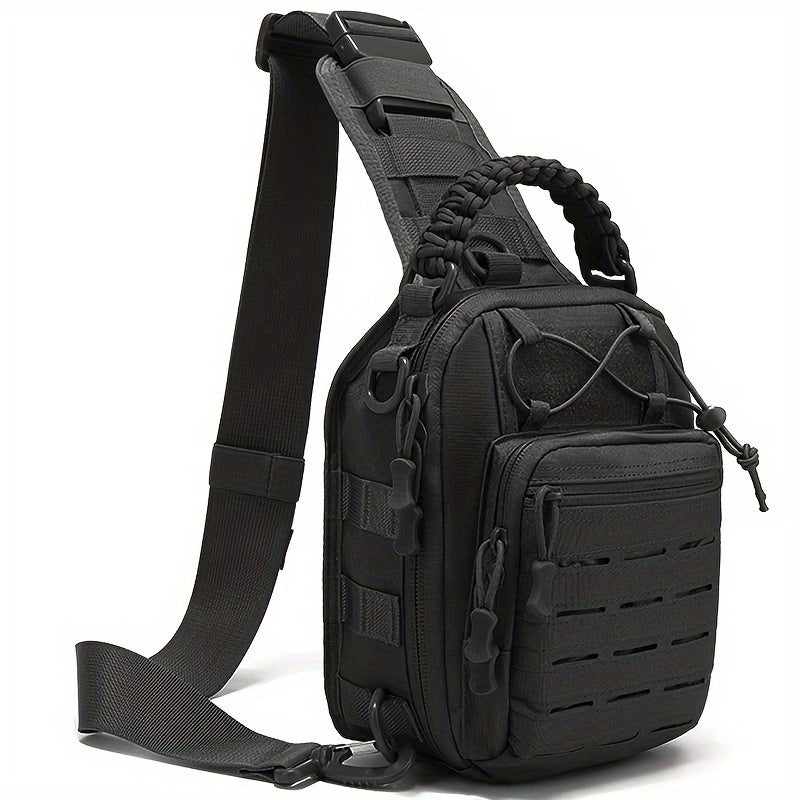 Versatile EDC Crossbody Bag - Lightweight, Multi-Pocket Travel Chest Pack with Zip Closure for Outdoor Adventures