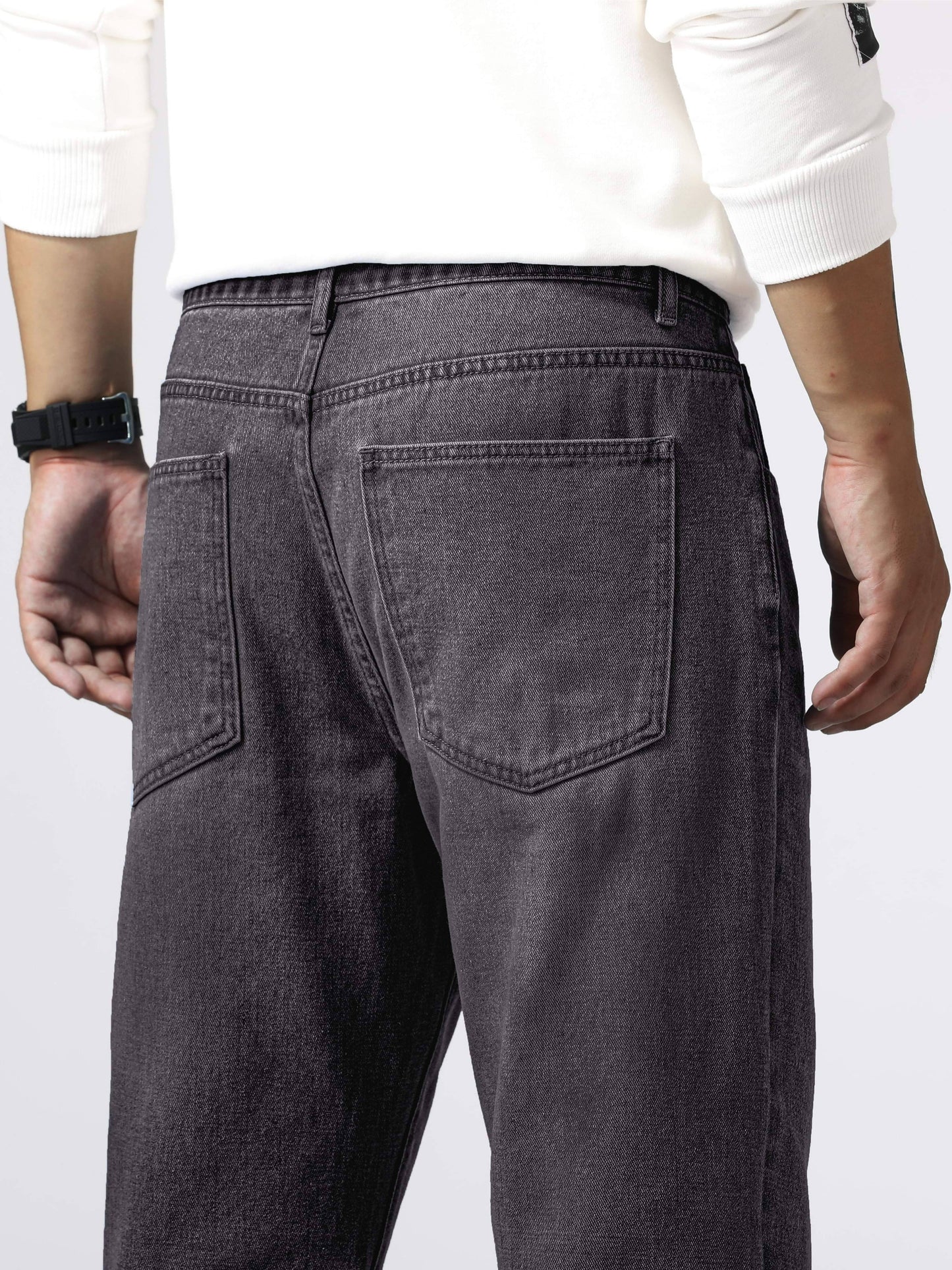 Loose Fit Straight Leg Jeans, Men's Casual Street Style Distressed Denim Pants For All Seasons