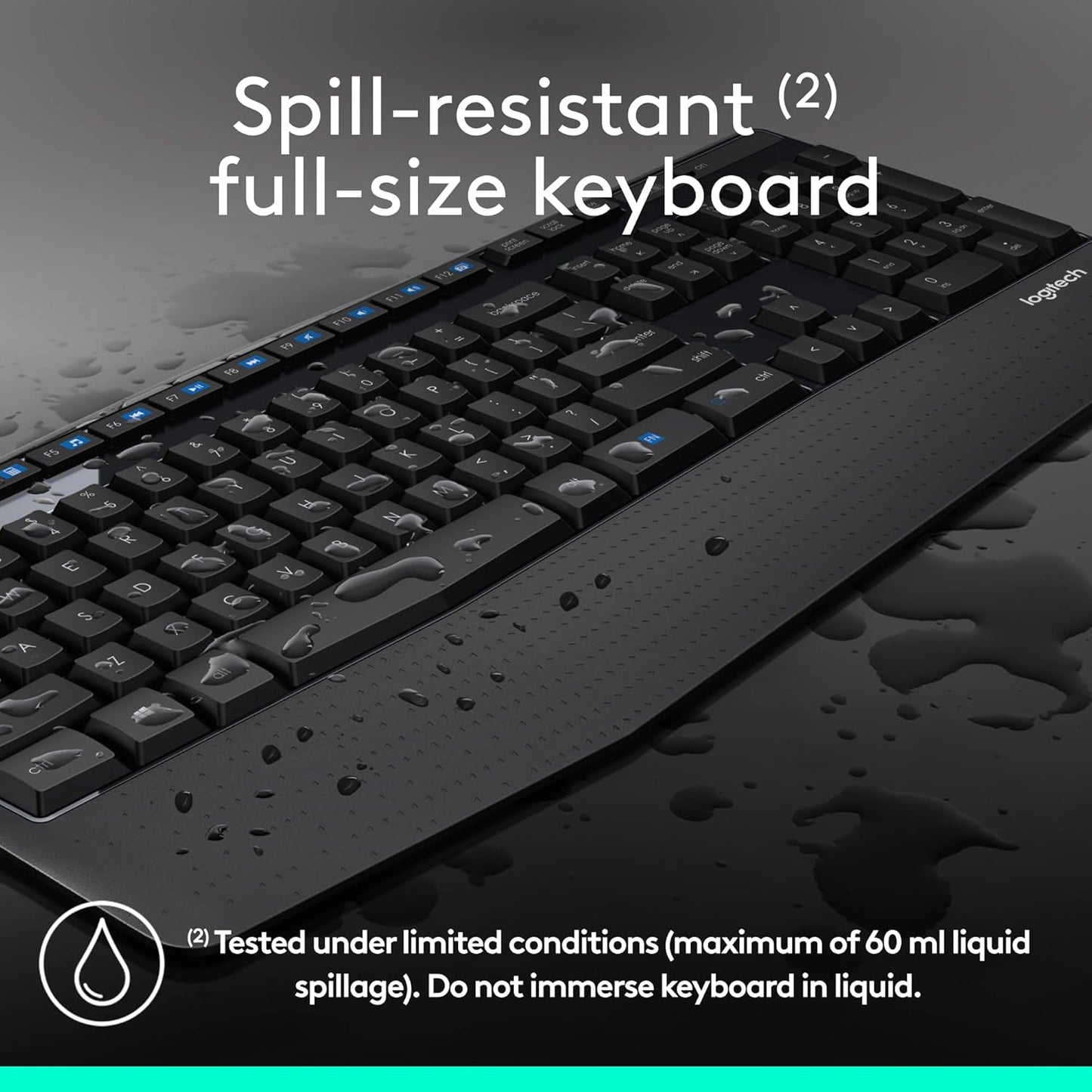 Logitech MK345 Wireless Combo Full-Sized Keyboard with Palm Rest and Comfortable Right-Handed Mouse, 2.4 Ghz Wireless USB Receiver, Compatible with PC, Laptop,Black