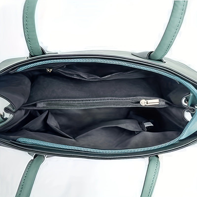 Elegant PU Leather Mother-Daughter Bag Set with Adjustable Strap