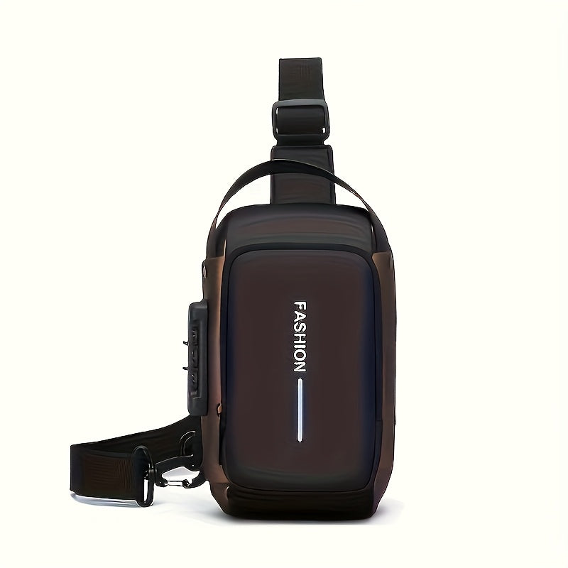 UNIXINU Men's Durable Oxford Fabric Anti-Theft Chest Bag - Sleek Casual Crossbody Sling Bag with Phone Pocket, Zipper Closure & Adjustable Strap for Motorcycle Riding, Commuting, Outdoor Sports, Bag for Bike, Travel Essential