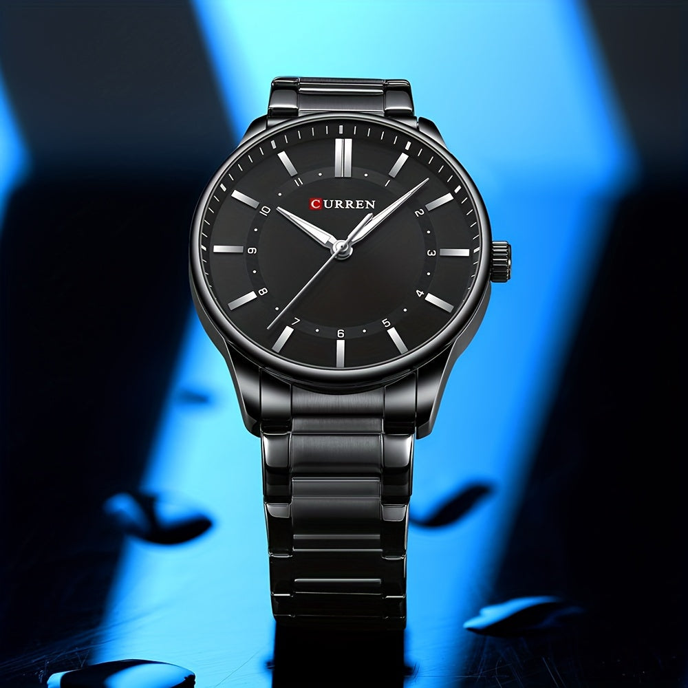 CURREN Men's Watch Gift Stainless Steel Band Simple Business Casual Watch