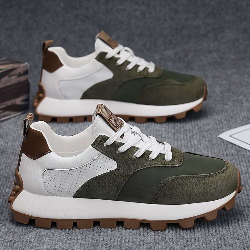 Men'S Casual Fashion Sneakers - Versatile Stylish Dad Shoes with Rubber Sole, Lace-Up, Round Toe, Low Top Design for Outdoor, Hiking Everyday Wear, Hiking Footwear Modern Sneakers Durable Rubber Sole