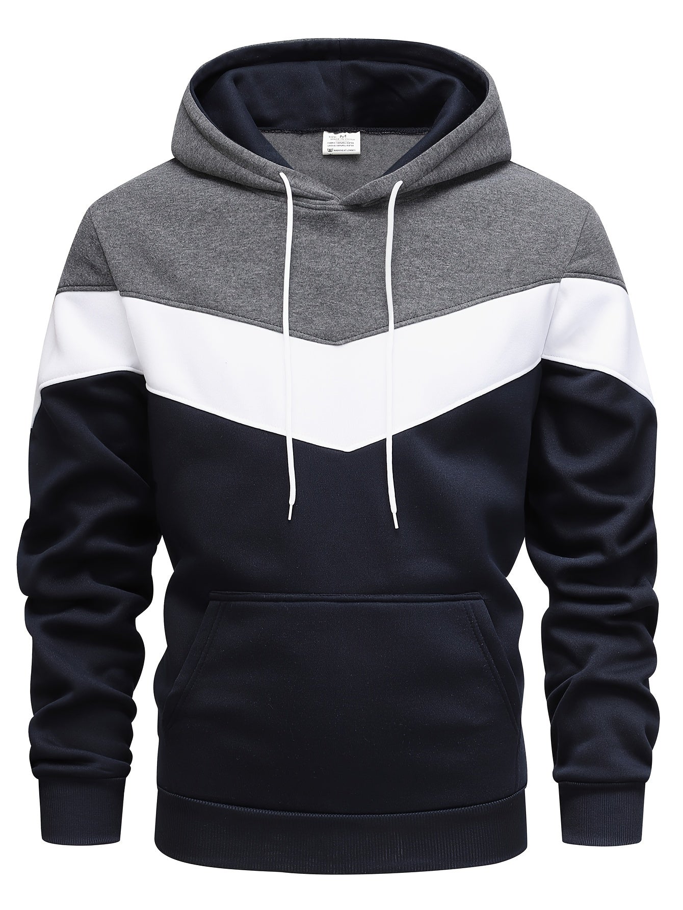 Men's Color Block Hoodie - Casual Graphic Design Pullover With Kangaroo Pocket For Winter And Fall Streetwear - Great Gift