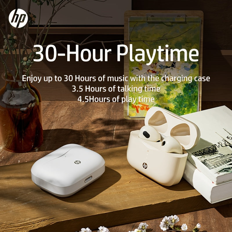 HP True Wireless Earbuds, Lightweight In-Ear Headphones with a Built-In Microphone, Offering Immersive Premium Sound And a Long-Range Connection, Complete with a Charging Case - Suitable for Both Iphone And Android Devices.