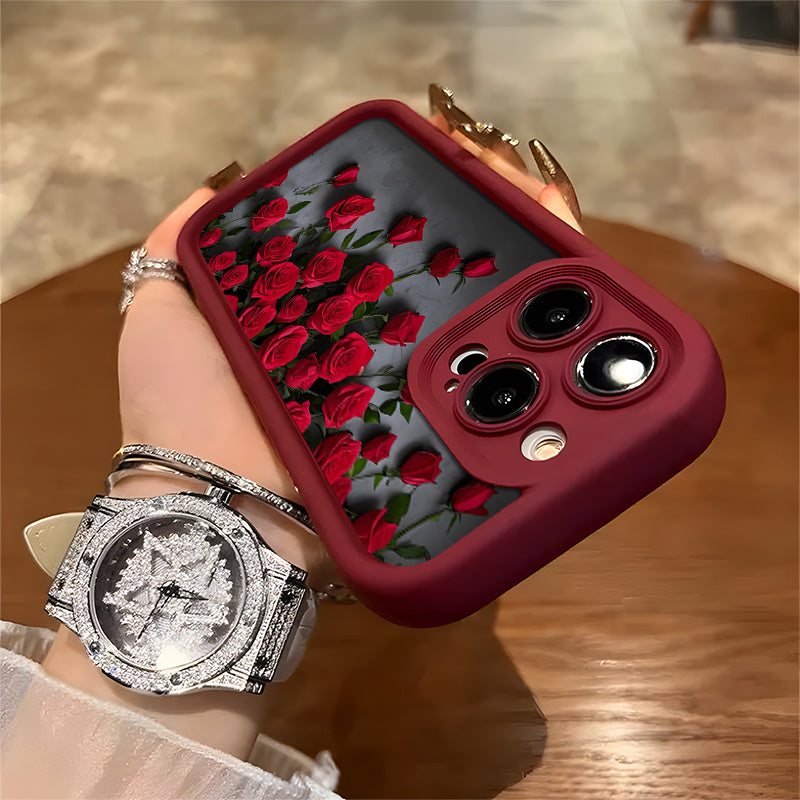 Red Rose Flower High Value and Beauty Mobile Phone Case for iPhone 16/16Pro/16ProMax/16Plus/15/15Plus/15Pro/15ProMax, 14/14Plus/14Pro/14ProMax, 13/13Pro/13ProMax, 12/12Pro/12ProMax, 11/11Pro/11Proamx, 7/8plus, XR/Xs/XsMax