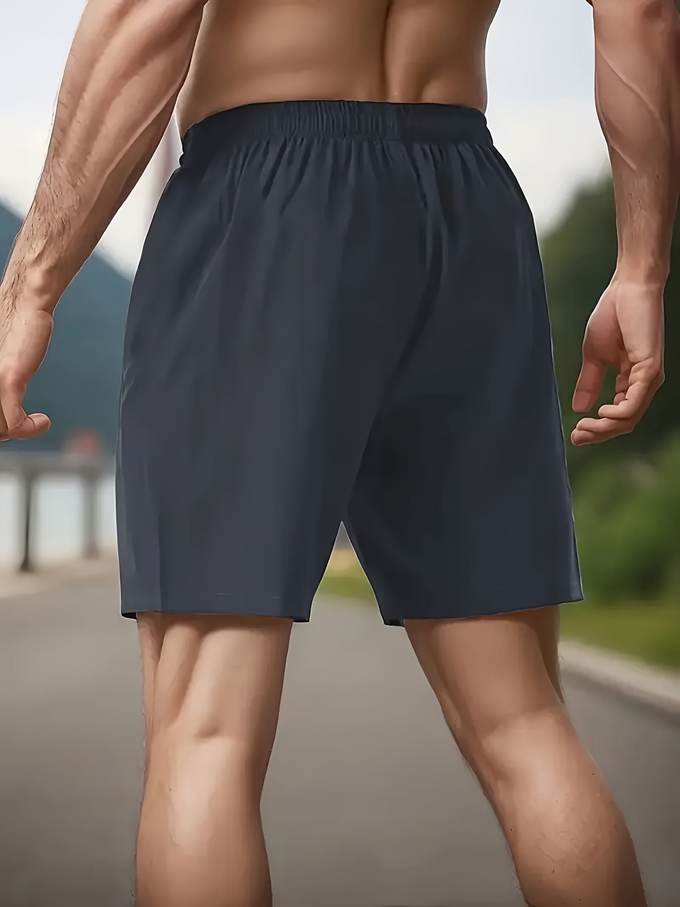 Stylish Men'S Graphic Print Shorts - Elastic Waist, Zipper Pockets, Breathable Fabric, Active Fit, Summer Essentials, Comfortable Drawstring Design