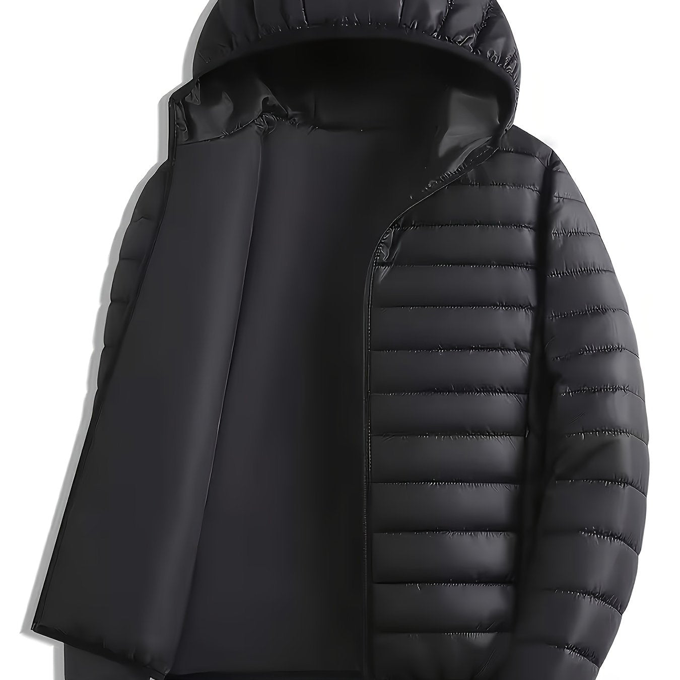 New Men'S Hooded Jacket, Thick And Warm Outerwear, Suitable for Outdoor Sports, Climbing, And Casual Wear in Winter. Features a Ribbed Design, Full Zipper Closure, And a Easy Yet Stylish Look - ayq