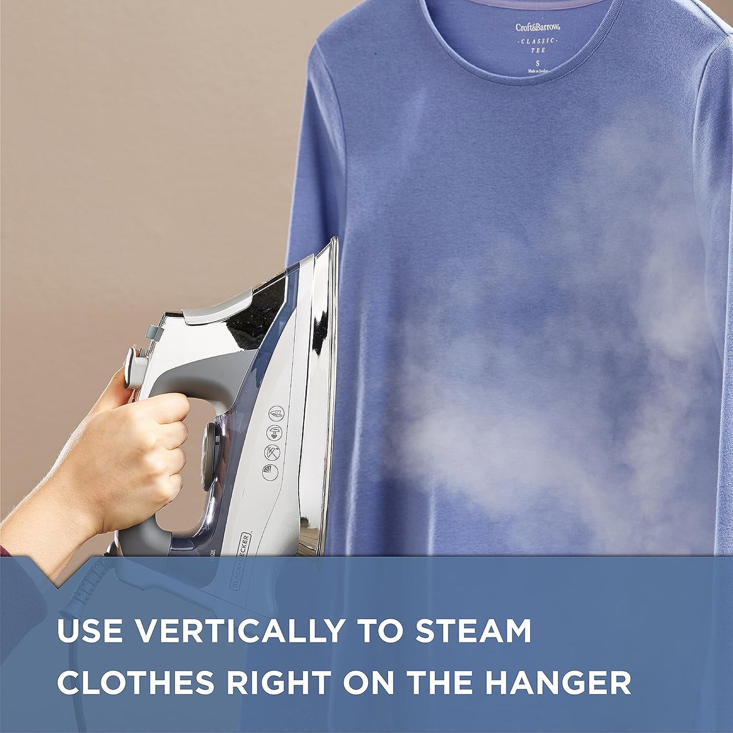 BLACK+DECKER Allure Professional Steam Iron, 30% More Steam, Precision Tip, Stainless Steel Soleplate, Vertical Steam Function