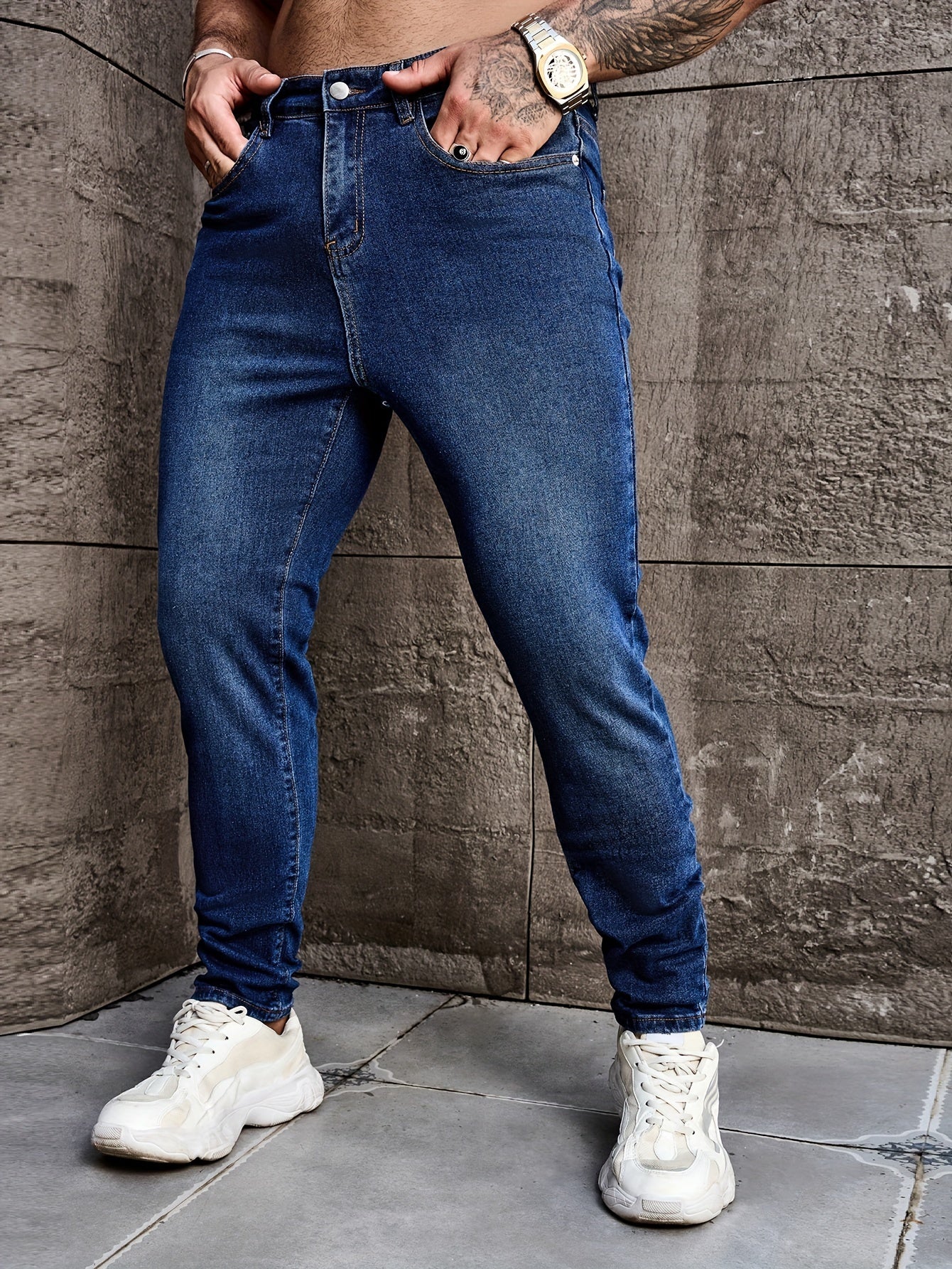 Men's Straight Leg Denim Pants, Men's Classic Design Jeans, Versatile For Four Seasons Wear