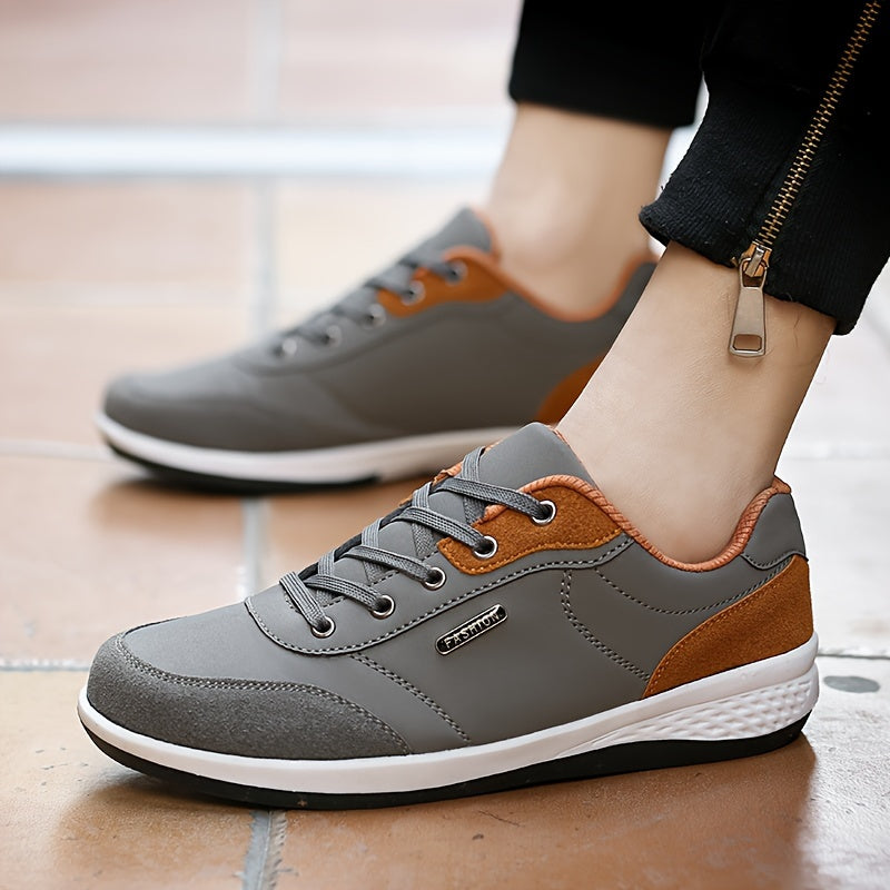 FAYWELLME Unisex Casual Sneakers, Breathable Low Top Lace-up Shoes, Solid Color All-Season Sports Running Shoes with MD Sole, Fabric Inner & Insole, Plain Toe