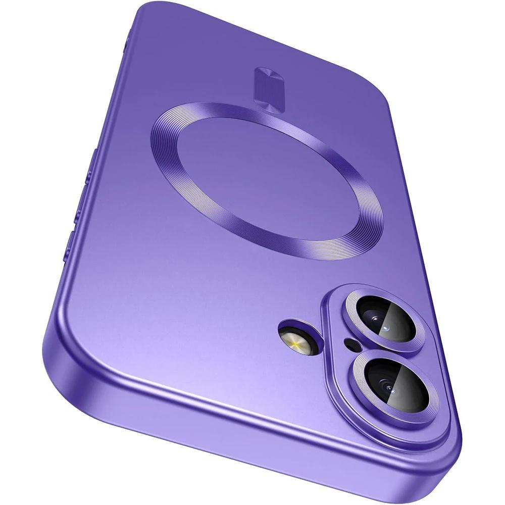 Luxury Metallic Paint Soft TPU Case for iPhone 16 16 Pro 16 Plus 16 Pro Max Cover with Magnetic for Magsafe Shockproof
