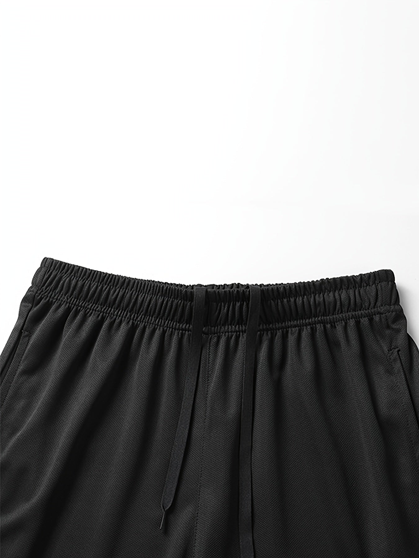 2pcs Men's Summer Sportswear Set - Comfortable Polyester Crew Neck T-Shirt & Black Drawstring Shorts with Side Stripe, Casual Style, Easy Care, Athletic Shorts