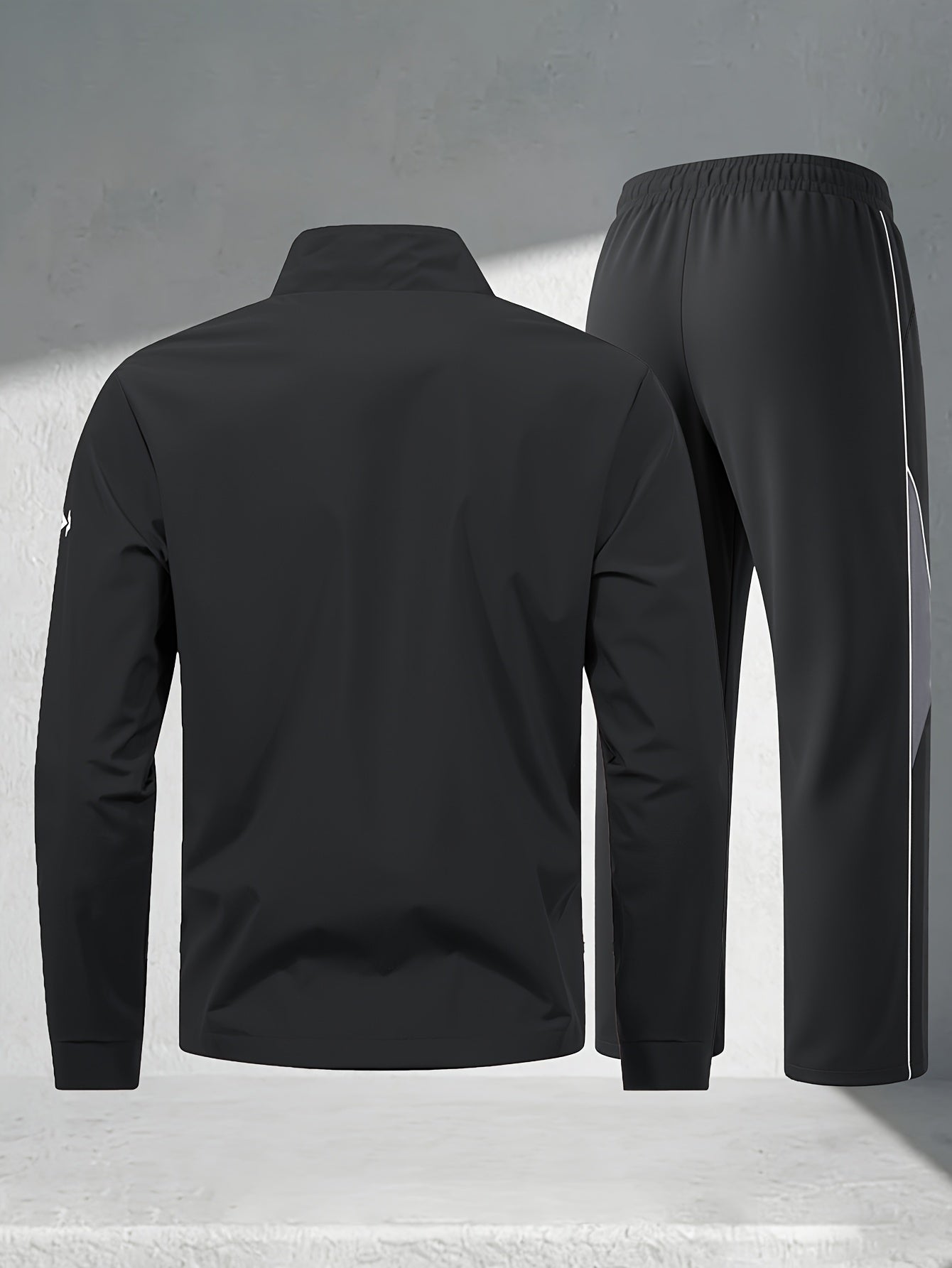 Men's Casual Polyester Athletic Tracksuit Set for Spring/Fall