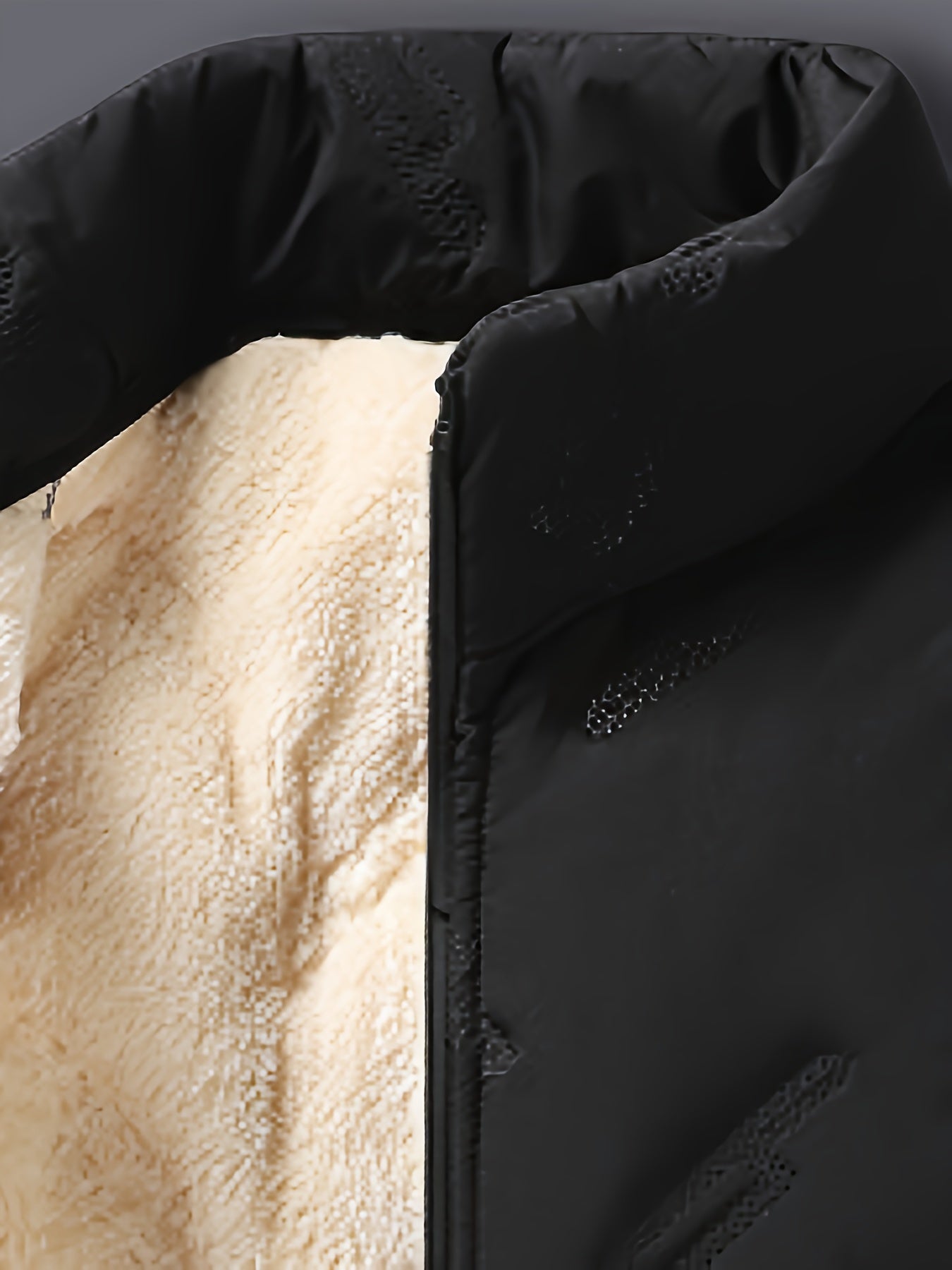 Men's Casual Warm Fleece Lined Jacket, Chic Zip Up Coat for Fall Winter