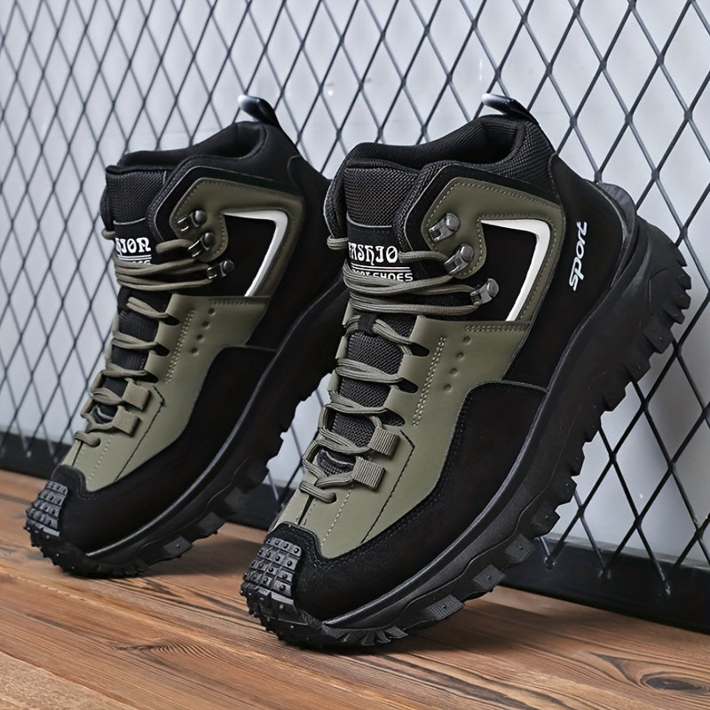 Men's Outdoor Hiking Boots - Breathable PU Upper, Thick Sole, Excellent Traction, Ideal for Mountain Climbing and Trekking | Military Boots | Camping Gear