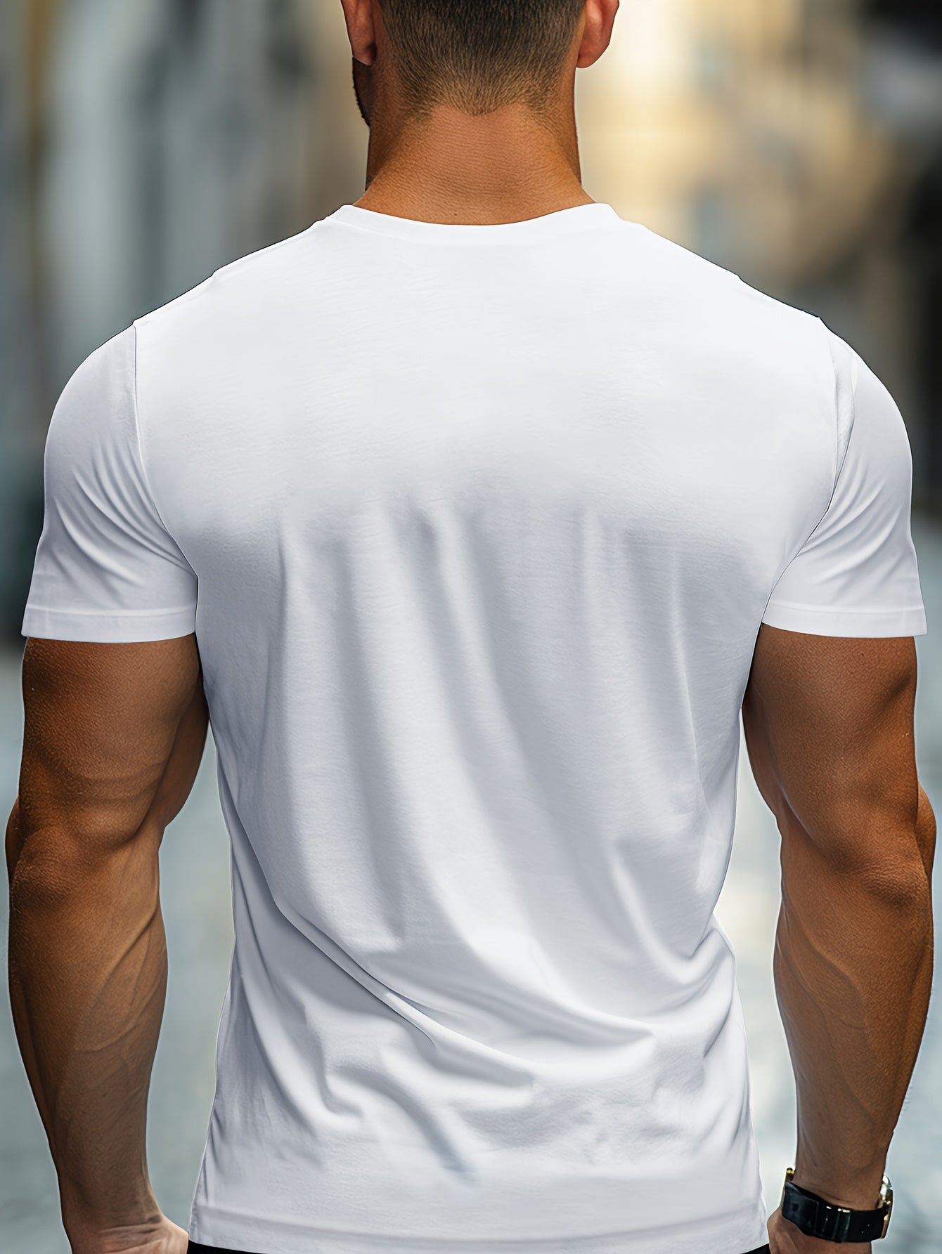 "WAKE UP" Graphic Tee - Comfortable Casual Brown Short Sleeve Crewneck T-Shirt with White Print, Summer Wear