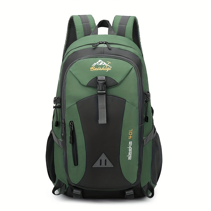 40L Black Oxford Backpack for Hiking, Travel & Outdoor Adventures - Lightweight, Durable with Adjustable Straps, Design, Perfect for Camping, Cycling & Student Use