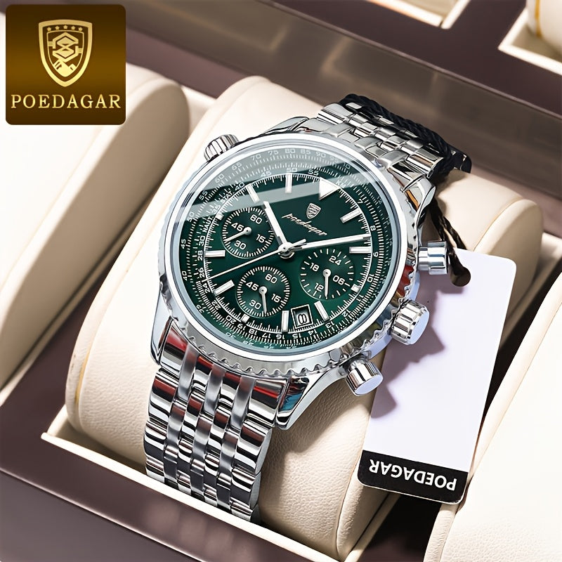 The New 2024 Waterproof Luminous Calendar Stainless Steel Chronograph Quartz Watch from Baida Is a High-End, Powerful, And Trendy Quartz Wristwatch for Men.