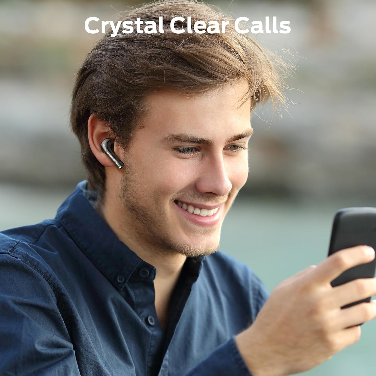 Monster N-Lite 208 Wireless Earbuds, Bluetooth Earbuds Touch Control, Bluetooth Headphones with 30H Playtime, Wireless Headphones Type-C Fast Charging, Clear Call, Comfortable Fit for Running