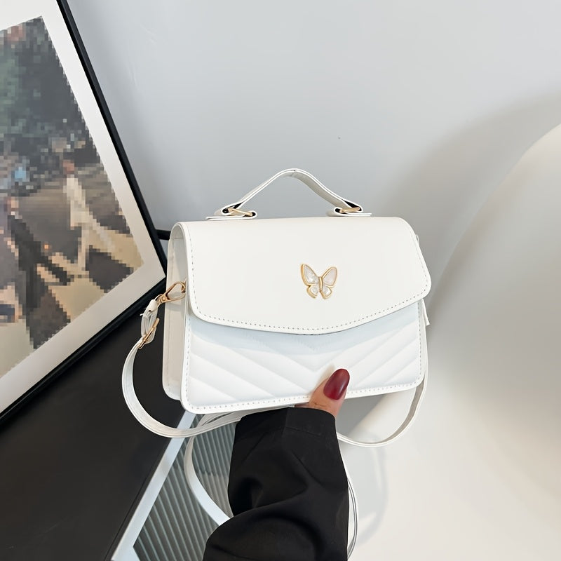 New Fashionable Minimalist Shoulder Bag Trendy Versatile Women'S Handbag Unique Crossbody Bag High-End Chic Tote Pure Diamond Solid Color Bag Fashionable Small Square Bag