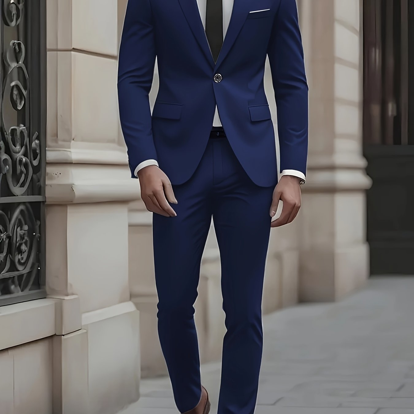 Men's High-end New Suit Set 2pcs Suit and Trousers Fashionable for Wedding Banquet Party