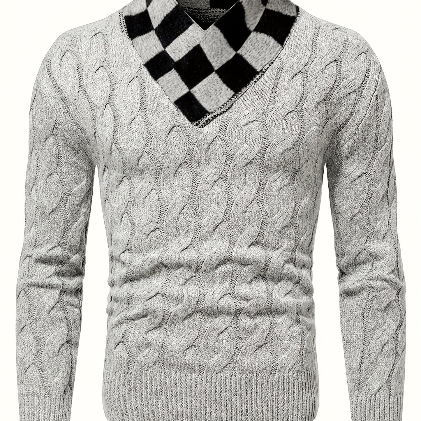 Maqiqiobm բարակ չափսի տղամարդու սվիտեր - 1 հատ աշուն/ձմեռ, հաստ, նոր ոճի, հարմարավետ, տաք, միագույն, պտտվող, տրիկոտաժե, երկար թևքերով, շախմատաձև օձիքի դիզայնով, գործնական, ամենօրյա, շերտավոր տրիկոտաժե վերնաշապիկ, հարմար է աշնանը։