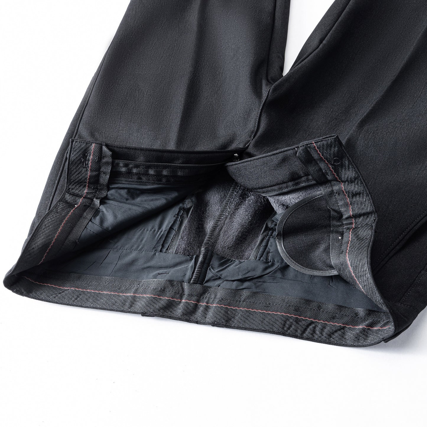 Men'S Solid Color Polyester Dress Pants - Fall/Winter Warm Fleece-Lined Thickened Straight-Leg Trousers with Slant Pockets, Regular Fit, Non-Stretch Woven Fabric, Long Length