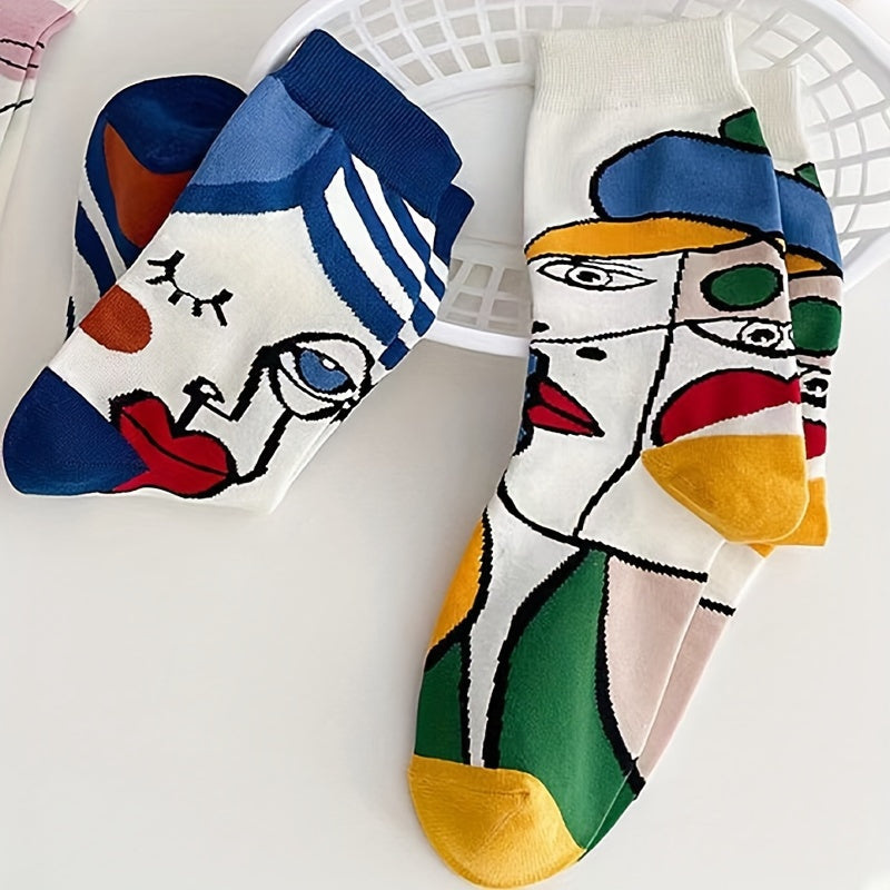 Women'S Mid-Calf Socks, Breathable And Sweat-Absorbing Socks for Spring And Summer, Available in 1/5/10 Pairs for Autumn.