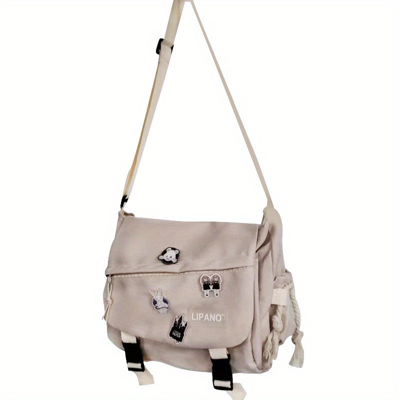 1pc Nylon Handbag Shoulder Bag Large Capacity Messenger Bag, Men's Messenger Bag Student School Bag