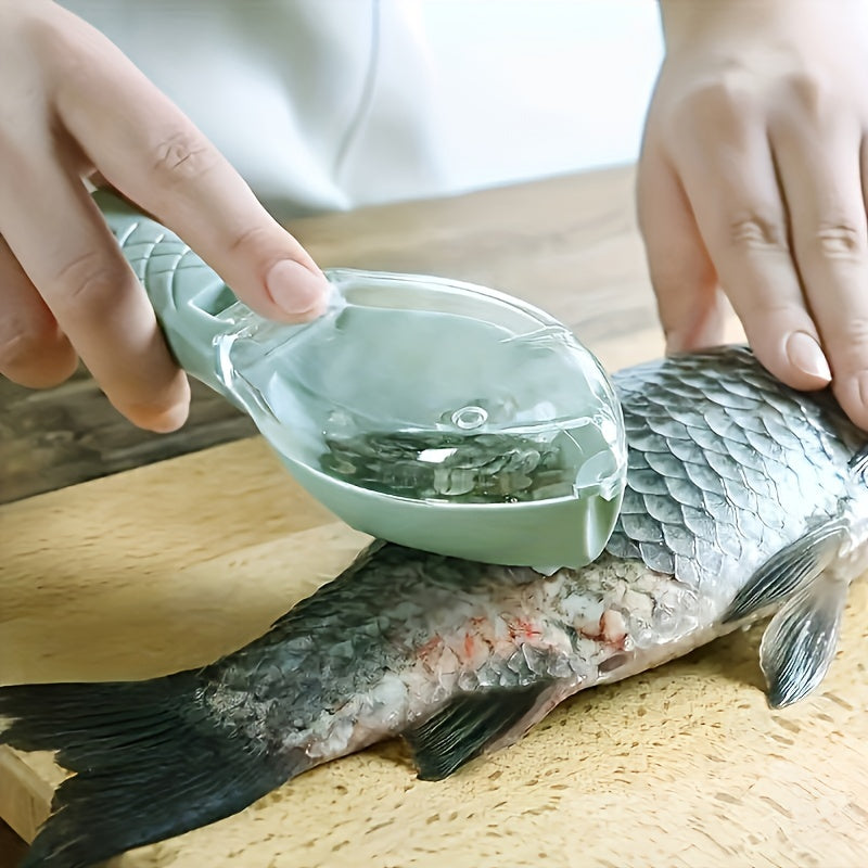 1pc KitchenCraft Fish Scale Remover with Storage Box - Easy-Clean Scraper for Dining, Efficient Fish Scale Cleaning Tool