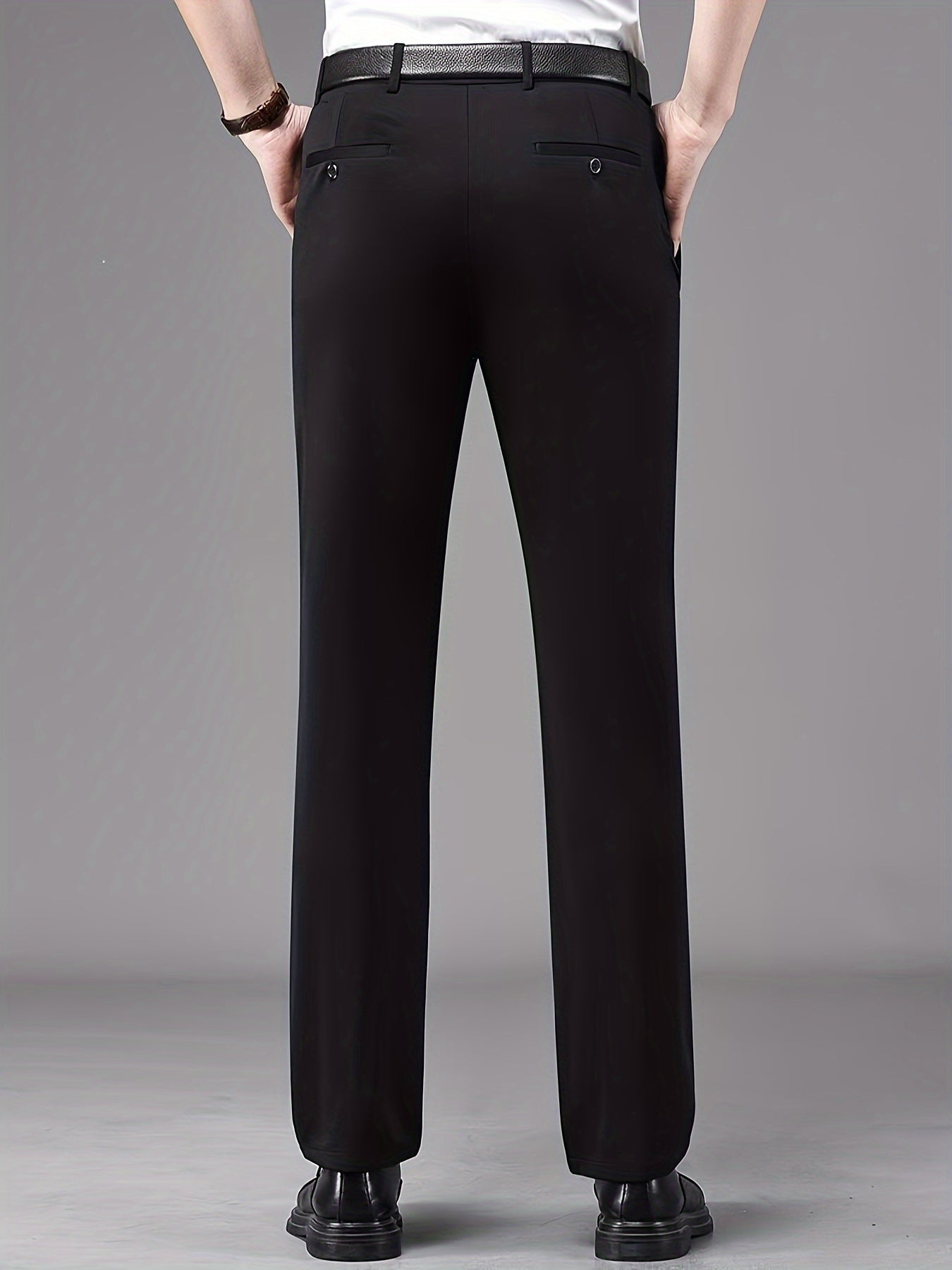 Men's straight-leg suit pants, which can be used as professional formal wear or thick casual pants for autumn and winter.