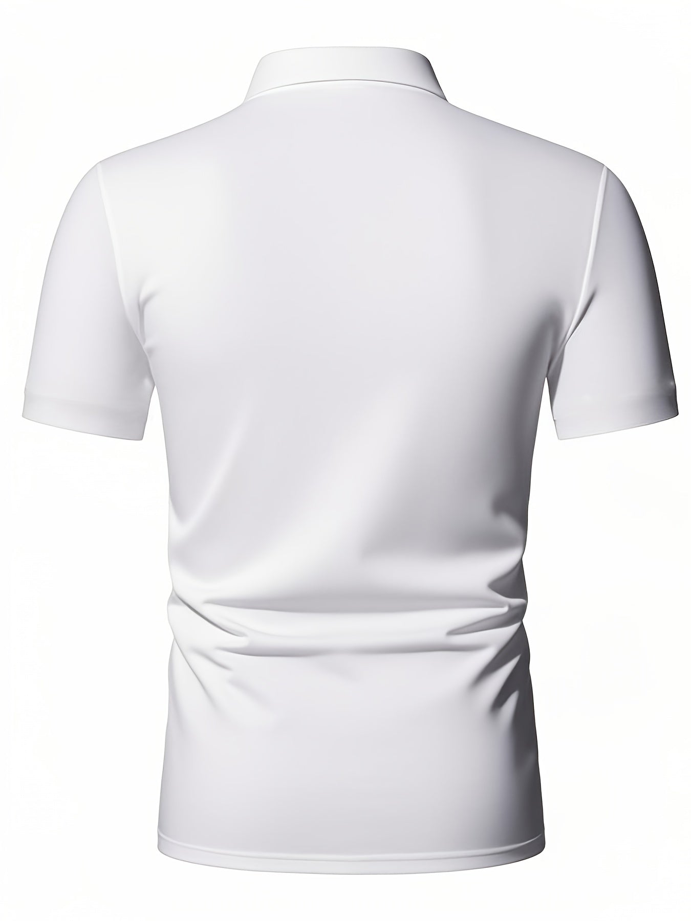 Men's Summer Classic Collar Half-Zip Casual T-Shirt - Solid Black, Breathable Regular Fit Short Sleeve Top for Casual Attire & Semi-Formal Occasions, Semiformal Attire | Halfzip Shirt | Smooth Fabric Finish