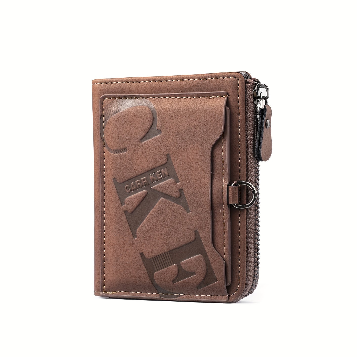1pc Men's Retro Short Wallet, Multifunctional Fashion Zipper PU Leather Wallet, Ideal Gift For Men