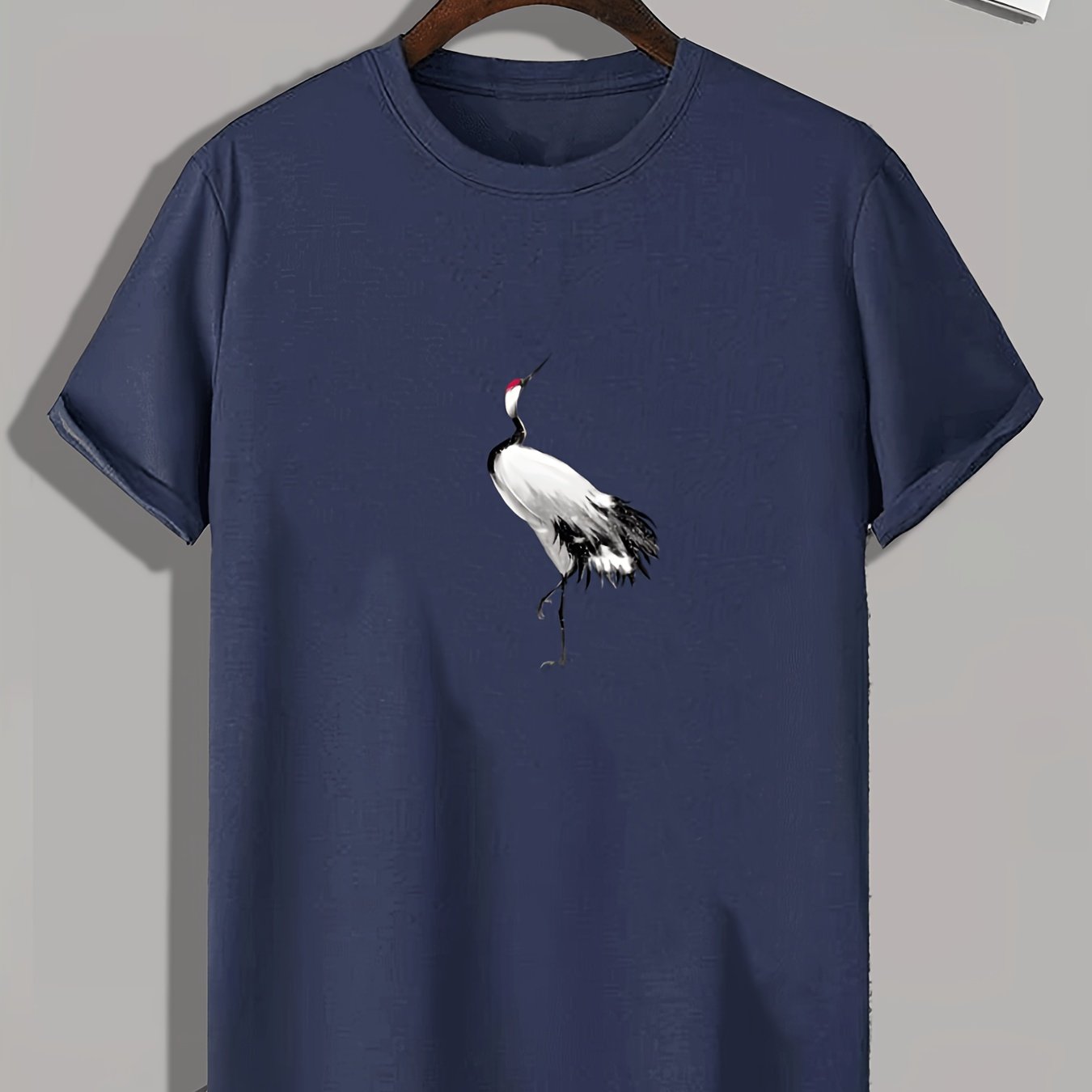 New Summer Round Collared Short Cuff T Dress for Men's Wear with Free Print