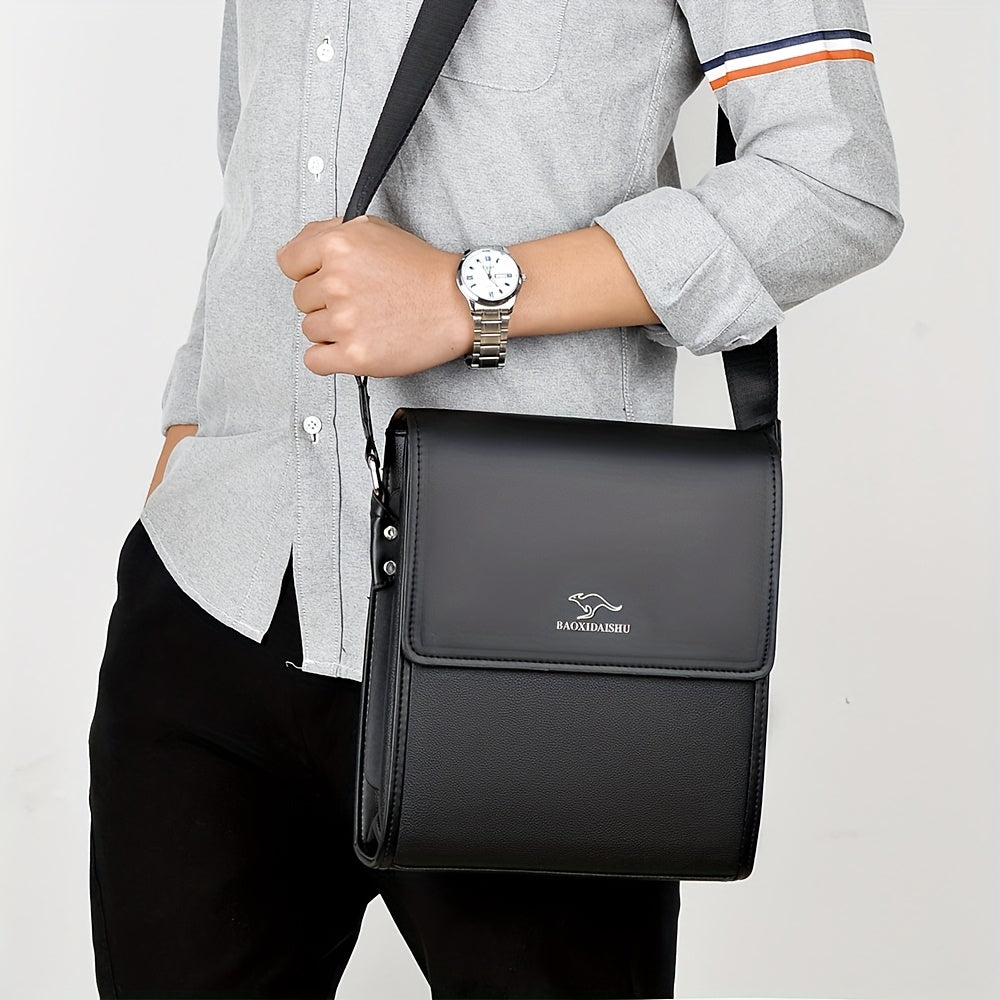 KADIDAISHU Men'S Business Messenger Bag - Black Crossbody with Adjustable Strap, Multiple Compartments for Daily Commute Casual Use, Crossbody Ba