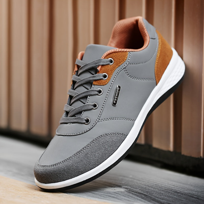 FAYWELLME Unisex Casual Sneakers, Breathable Low Top Lace-up Shoes, Solid Color All-Season Sports Running Shoes with MD Sole, Fabric Inner & Insole, Plain Toe