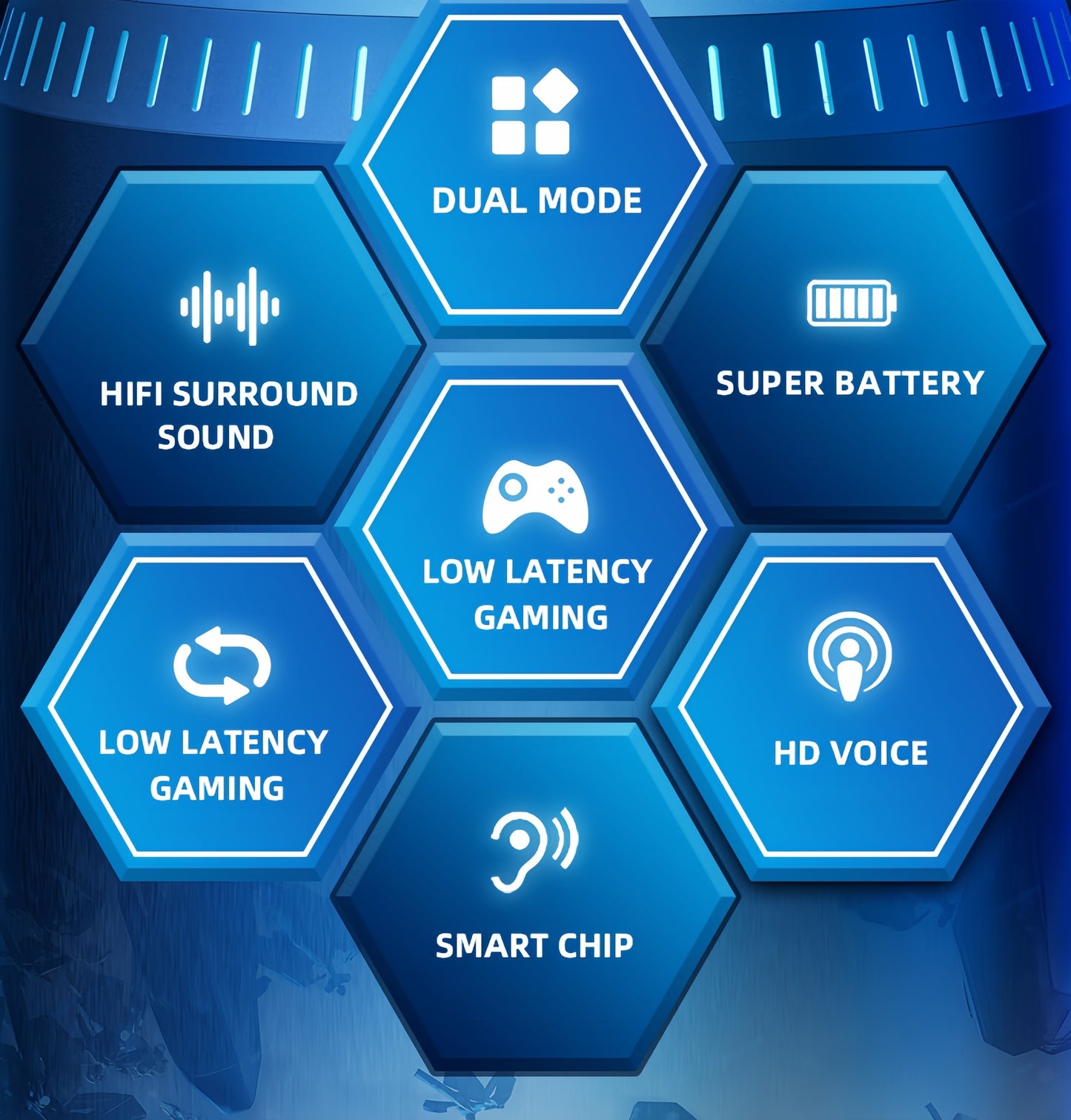 Lenovo GM2 Pro Features Smart Noise Cancellation to Minimize Background Noise for High-Definition Calls with Minimal Delay.