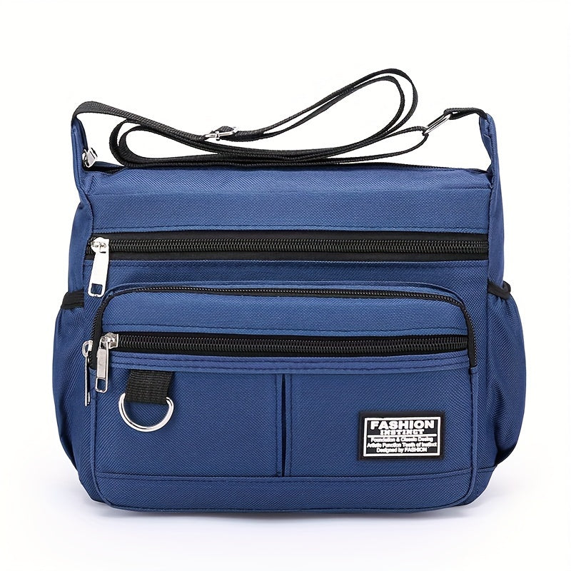 Multi-Pocket Crossbody Shoulder Bag, Casual Travel Office Messenger Bag, Durable, Multiple Compartments