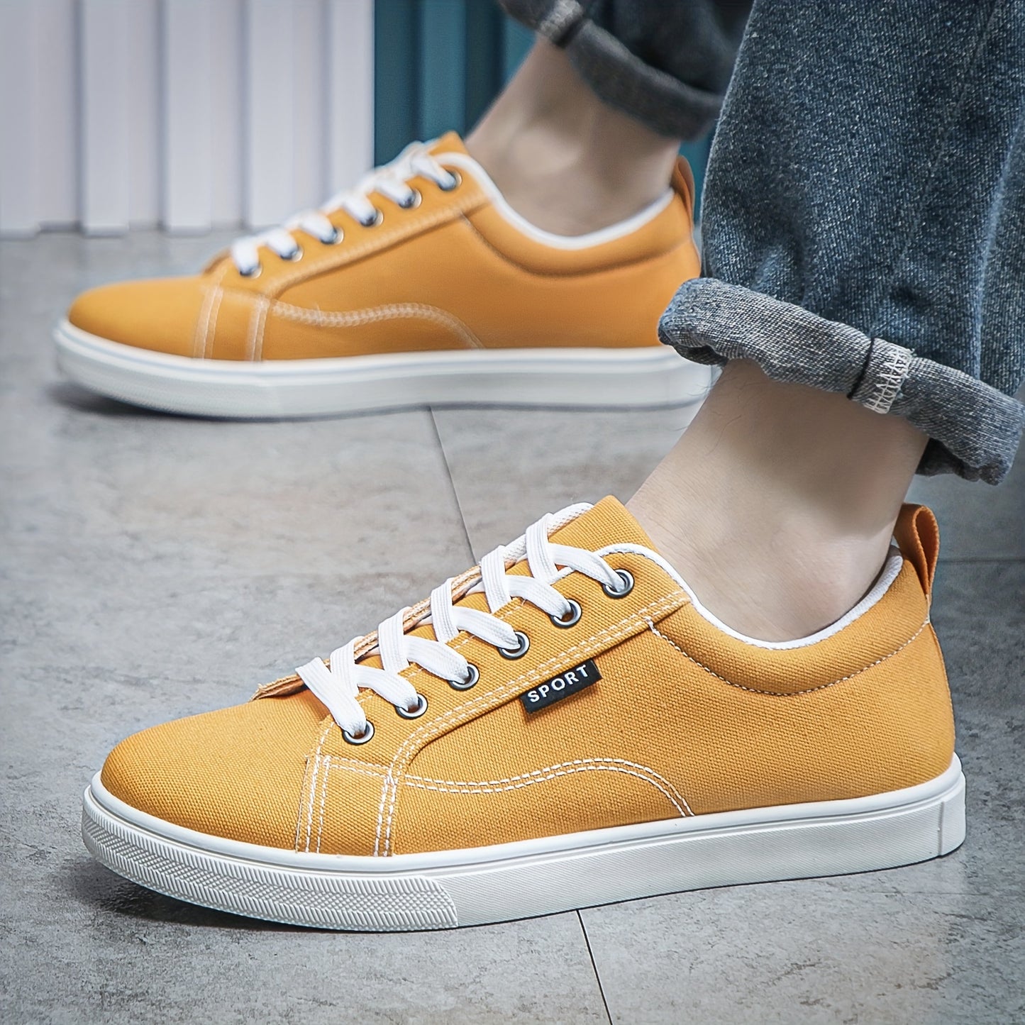 Trendy Low Top Canvas Shoes, Low Top Lace Up Casual Shoes For Outdoor Walking Jogging | All Seasons