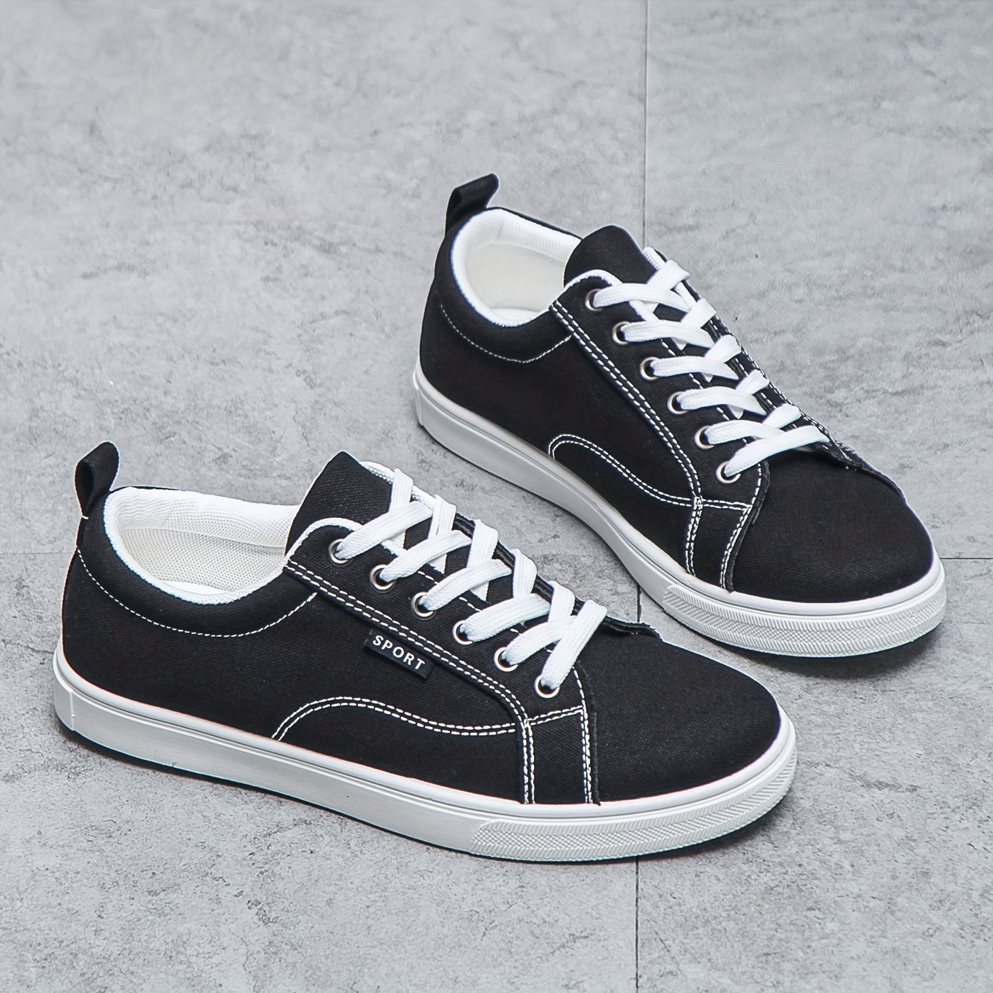 Trendy Low Top Canvas Shoes, Low Top Lace Up Casual Shoes For Outdoor Walking Jogging | All Seasons